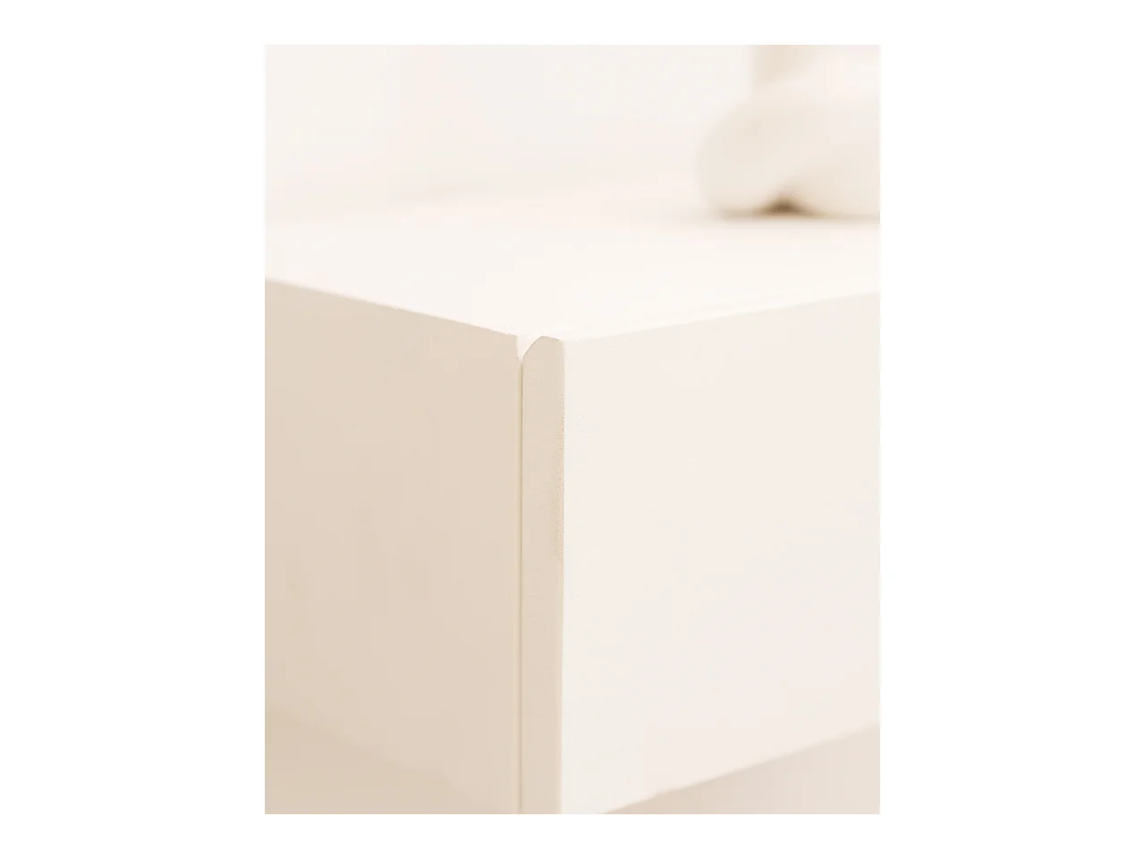 Set 2 comodini 1 cassetto in legno massello tono bianco 40x15x25cm - INGRID - DECOWOOD