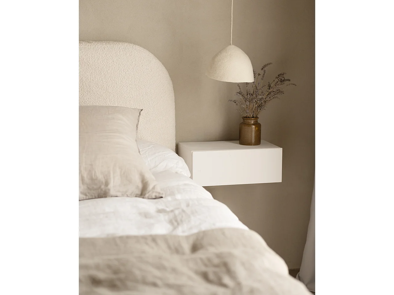 Set 2 comodini 1 cassetto in legno massello tono bianco 40x15x25cm - INGRID - DECOWOOD