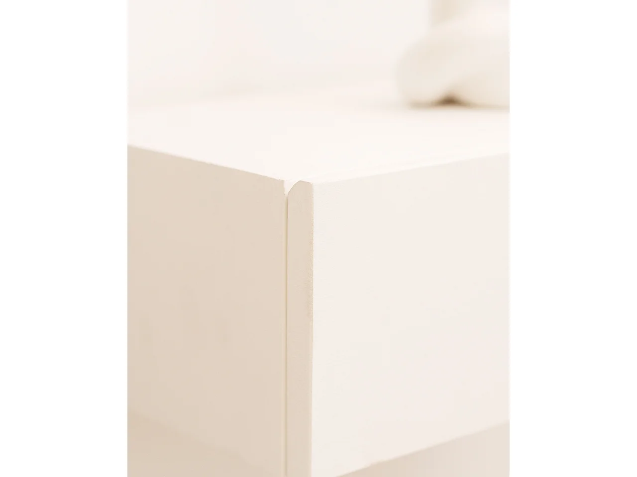 Set 2 comodini 1 cassetto in legno massello tono bianco 40x15x25cm - INGRID - DECOWOOD