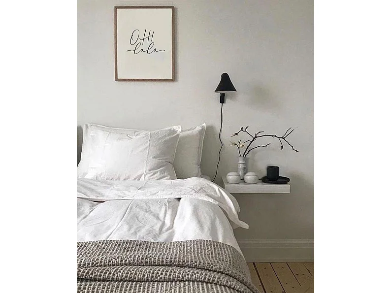 Mesita de noche de pared de madera de abeto Decowood en color blanco de 45x3,2cm - HAK - DECOWOOD