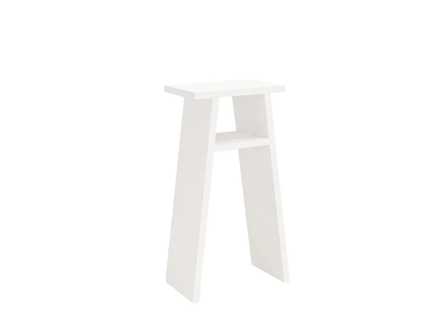 Mesita de noche de madera maciza en tono blanco 20x60cm - ARITZ - DECOWOOD