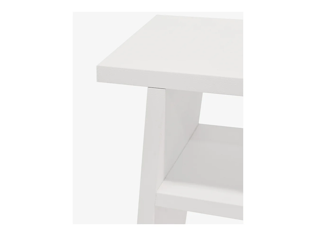 Mesita de noche de madera maciza en tono blanco 20x60cm - ARITZ - DECOWOOD