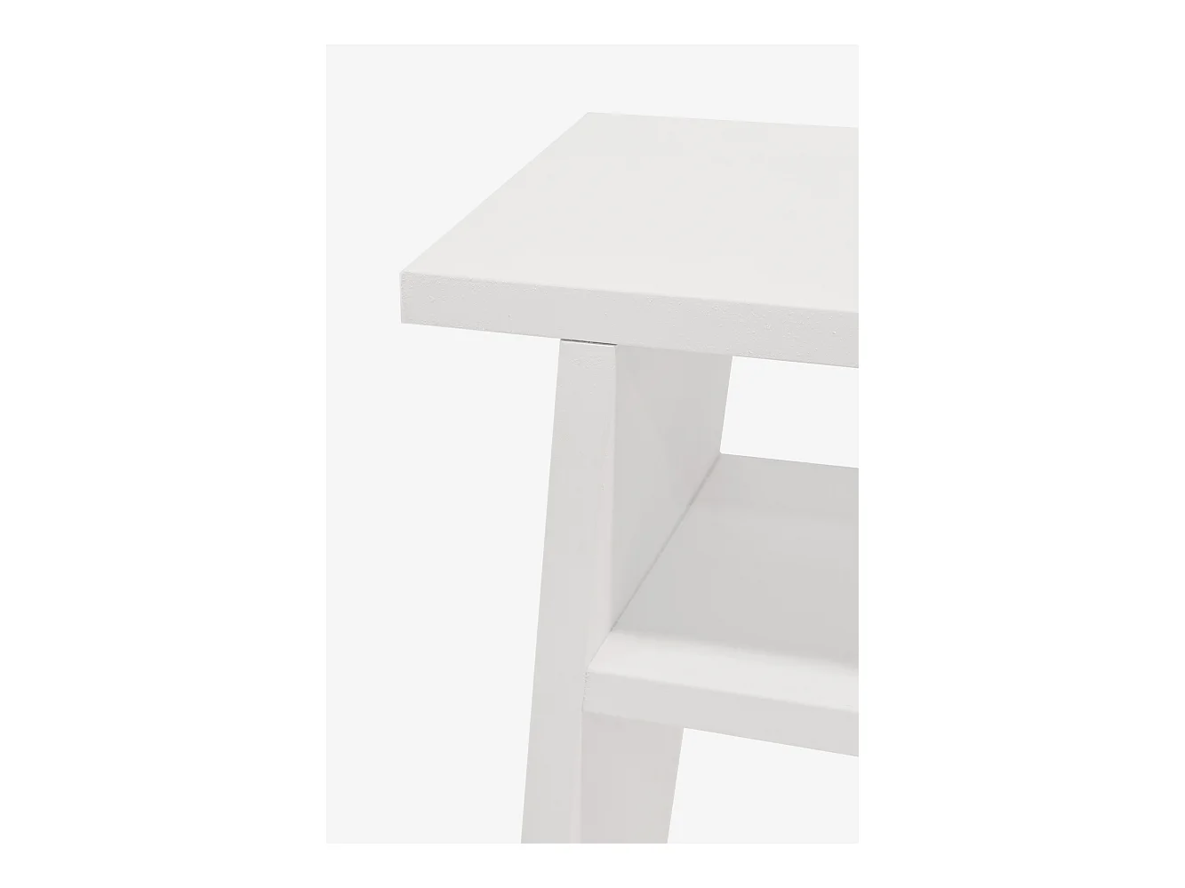 Mesita de noche de madera maciza en tono blanco 20x60cm - ARITZ - DECOWOOD