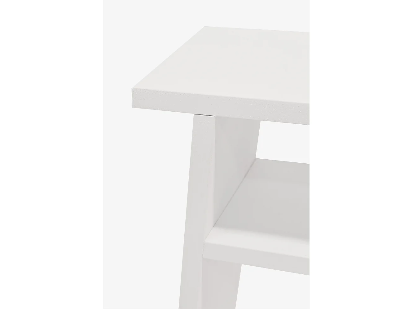 Mesita de noche de madera maciza en tono blanco 20x60cm - ARITZ - DECOWOOD