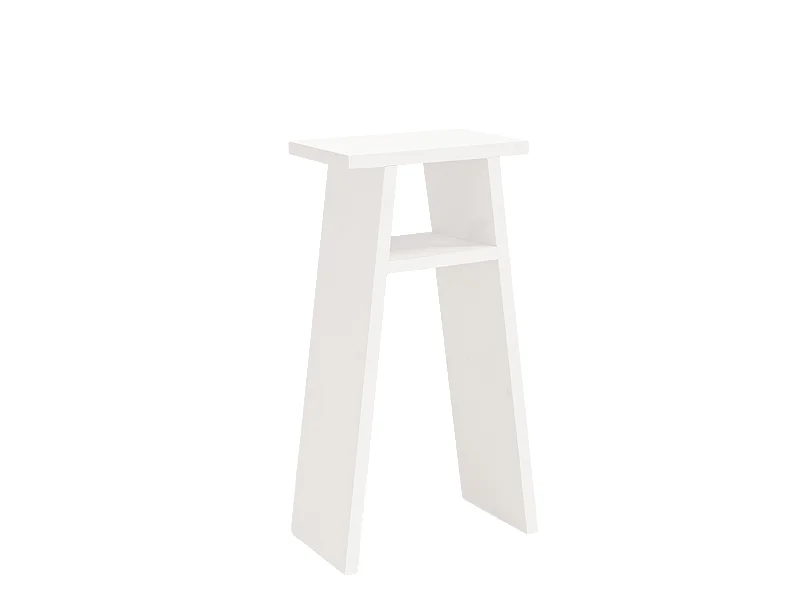 Tavolino in legno massiccio in tono bianco 20x60cm - ARITZ - DECOWOOD