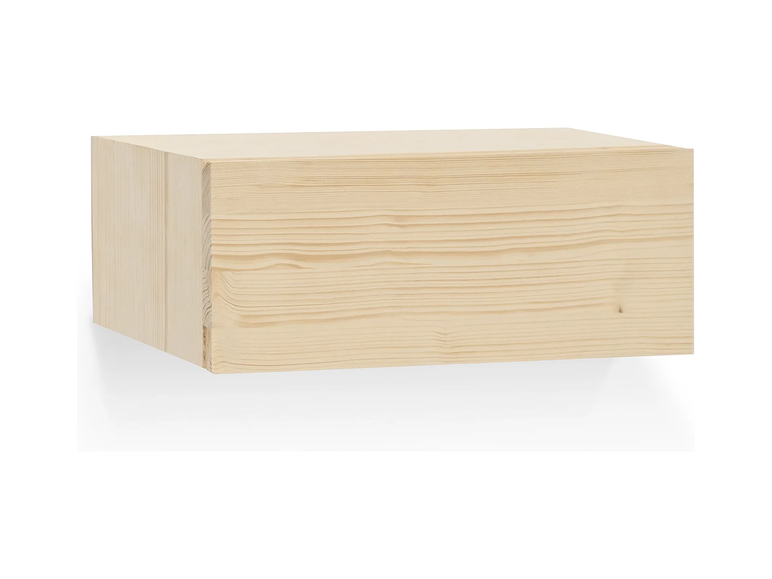 Mesita de noche de pared de madera de abeto Decowood con cajón en color natural de 40x15cm - INGRID - DECOWOOD
