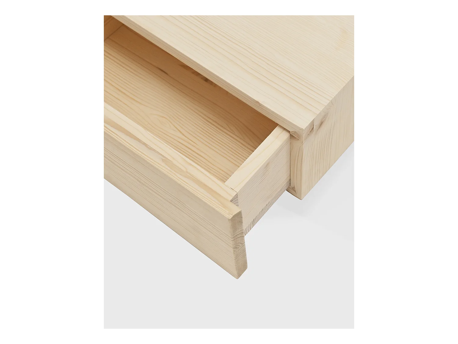 Mesita de noche de pared de madera de abeto Decowood con cajón en color natural de 40x15cm - INGRID - DECOWOOD