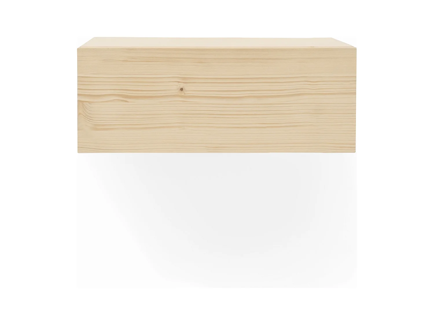 Mesita de noche de pared de madera de abeto Decowood con cajón en color natural de 40x15cm - INGRID - DECOWOOD