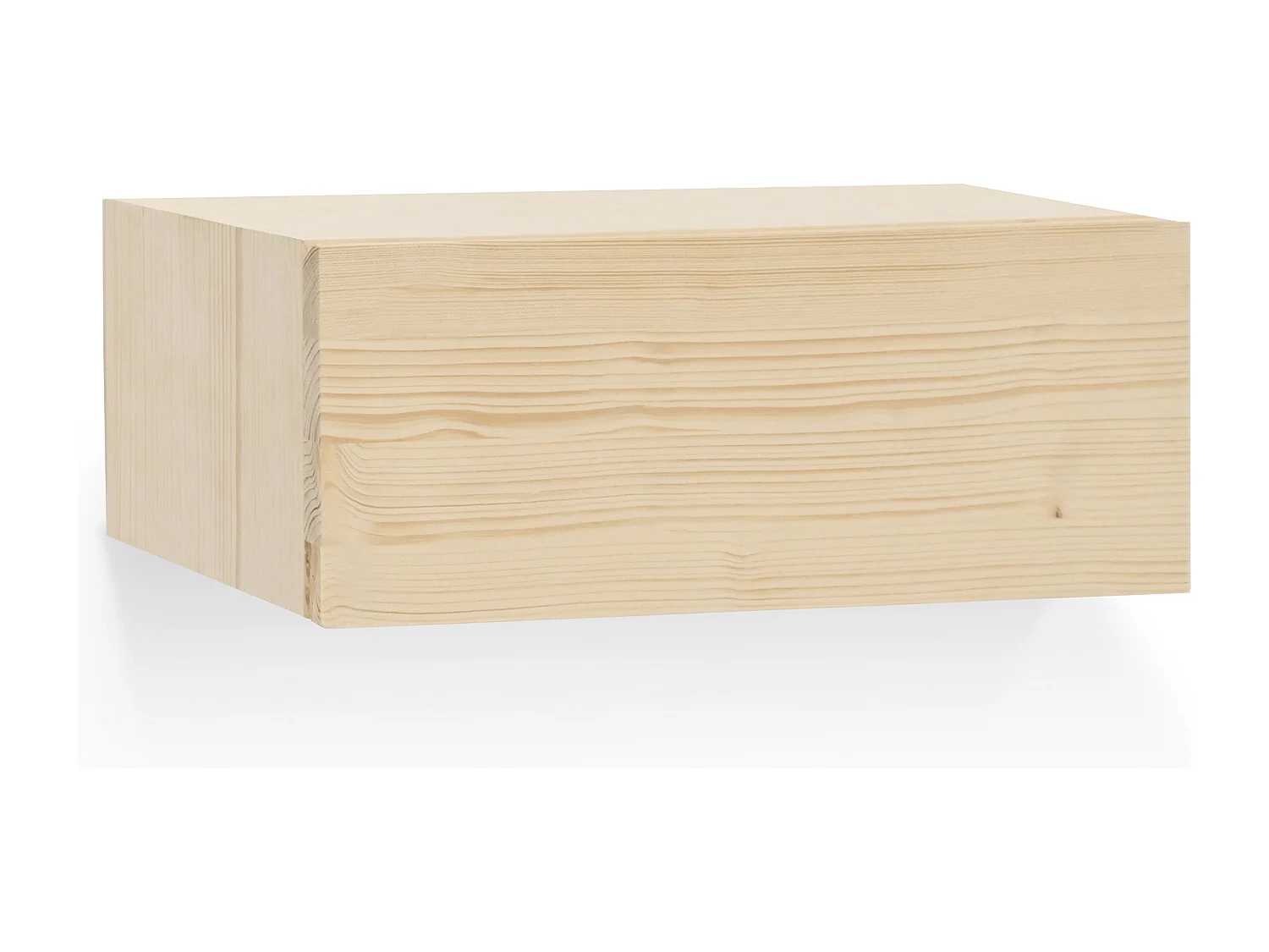 Mesita de noche de pared de madera de abeto Decowood con cajón en color natural de 40x15cm - INGRID - DECOWOOD