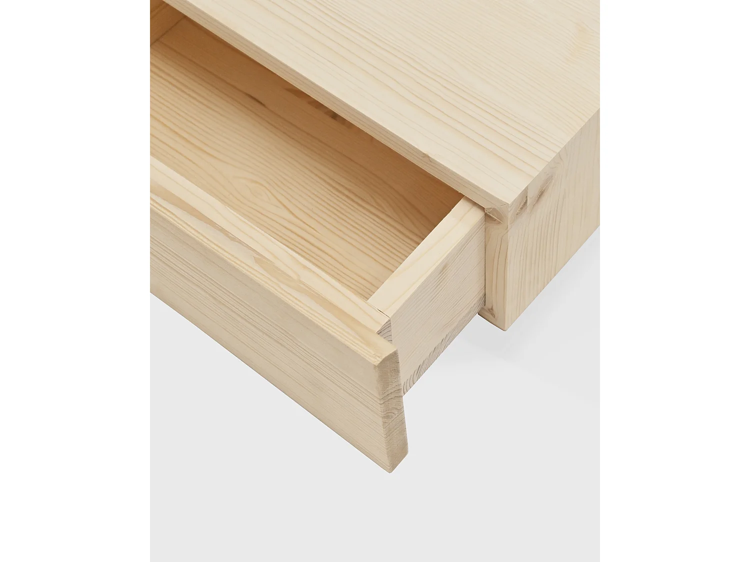 Mesita de noche de pared de madera de abeto Decowood con cajón en color natural de 40x15cm - INGRID - DECOWOOD