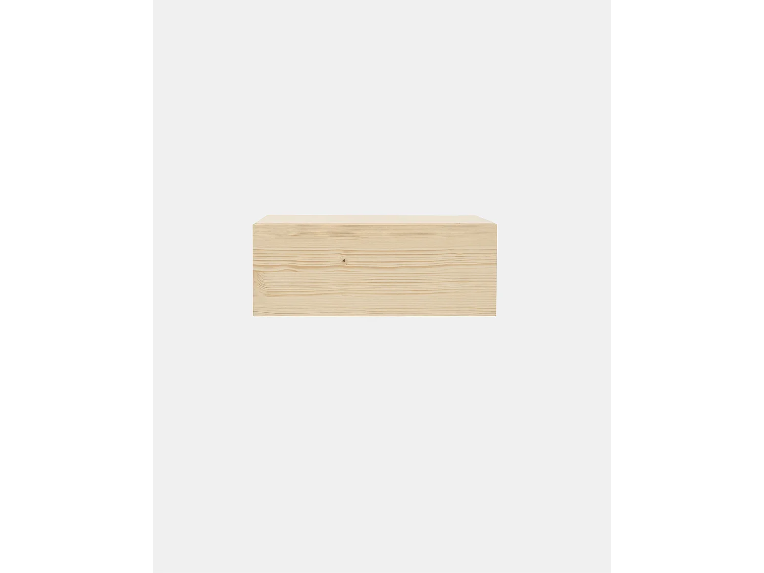 Mesita de noche de pared de madera de abeto Decowood con cajón en color natural de 40x15cm - INGRID - DECOWOOD