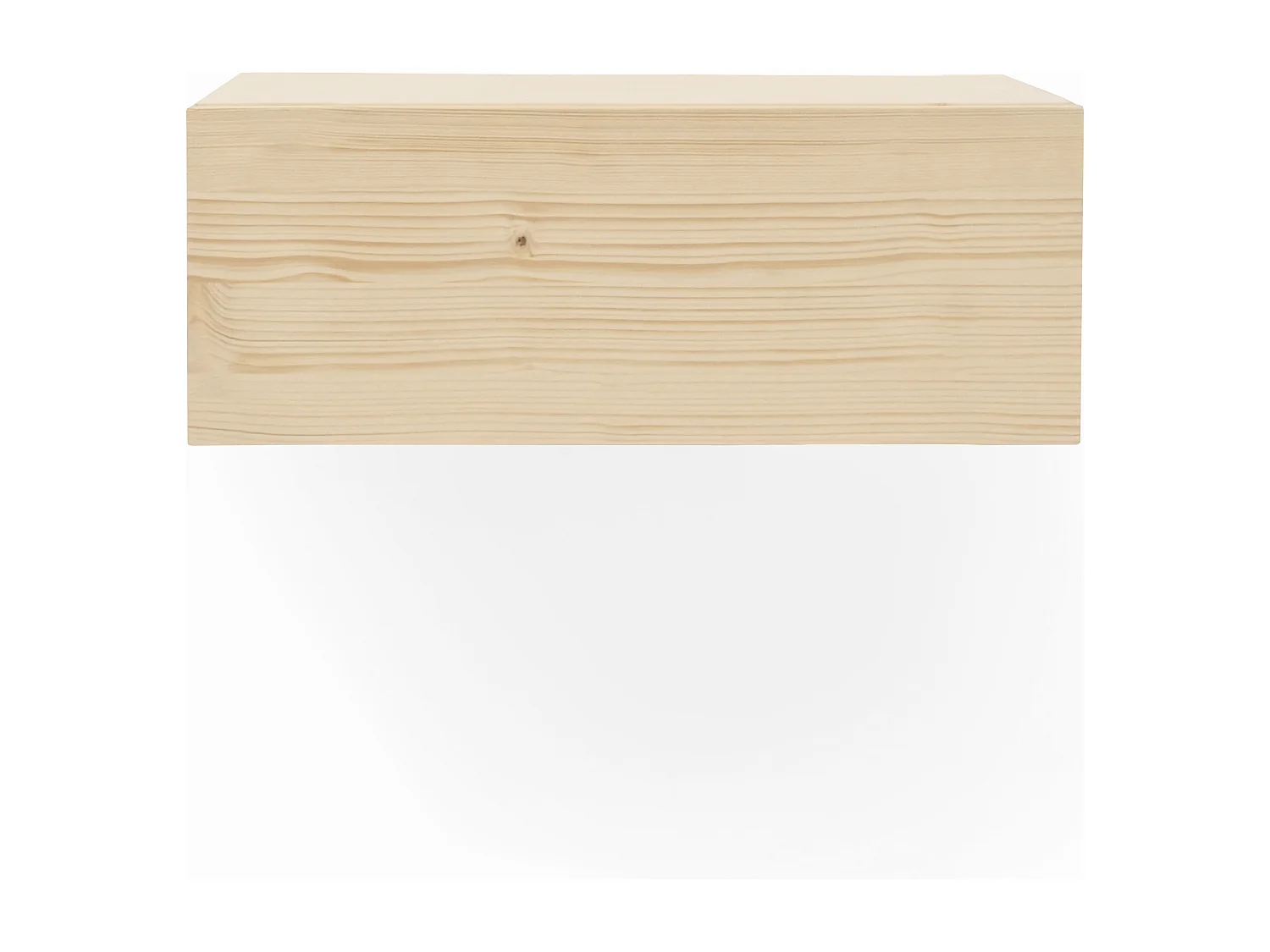 Mesita de noche de pared de madera de abeto Decowood con cajón en color natural de 40x15cm - INGRID - DECOWOOD