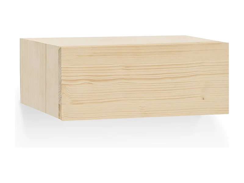 Comodino 1 cassetto in legno massello in tono naturale 40x15x25cm - INGRID - DECOWOOD