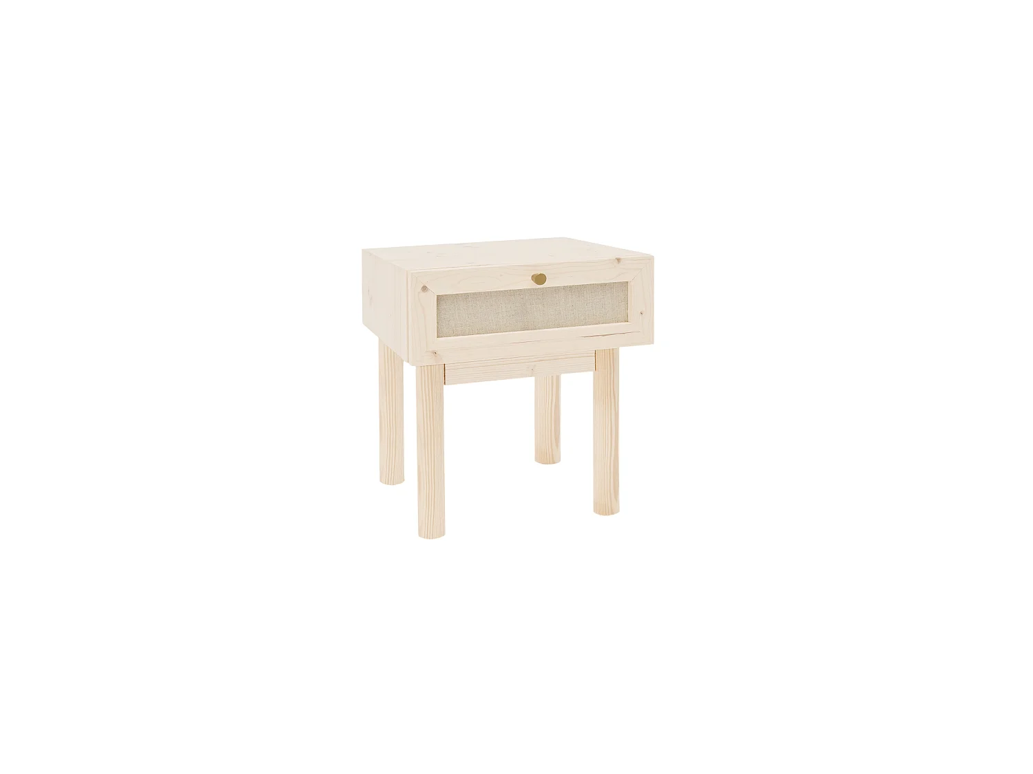 Table de chevet en bois de sapin naturelle 40x45cm - LINEN - DECOWOOD