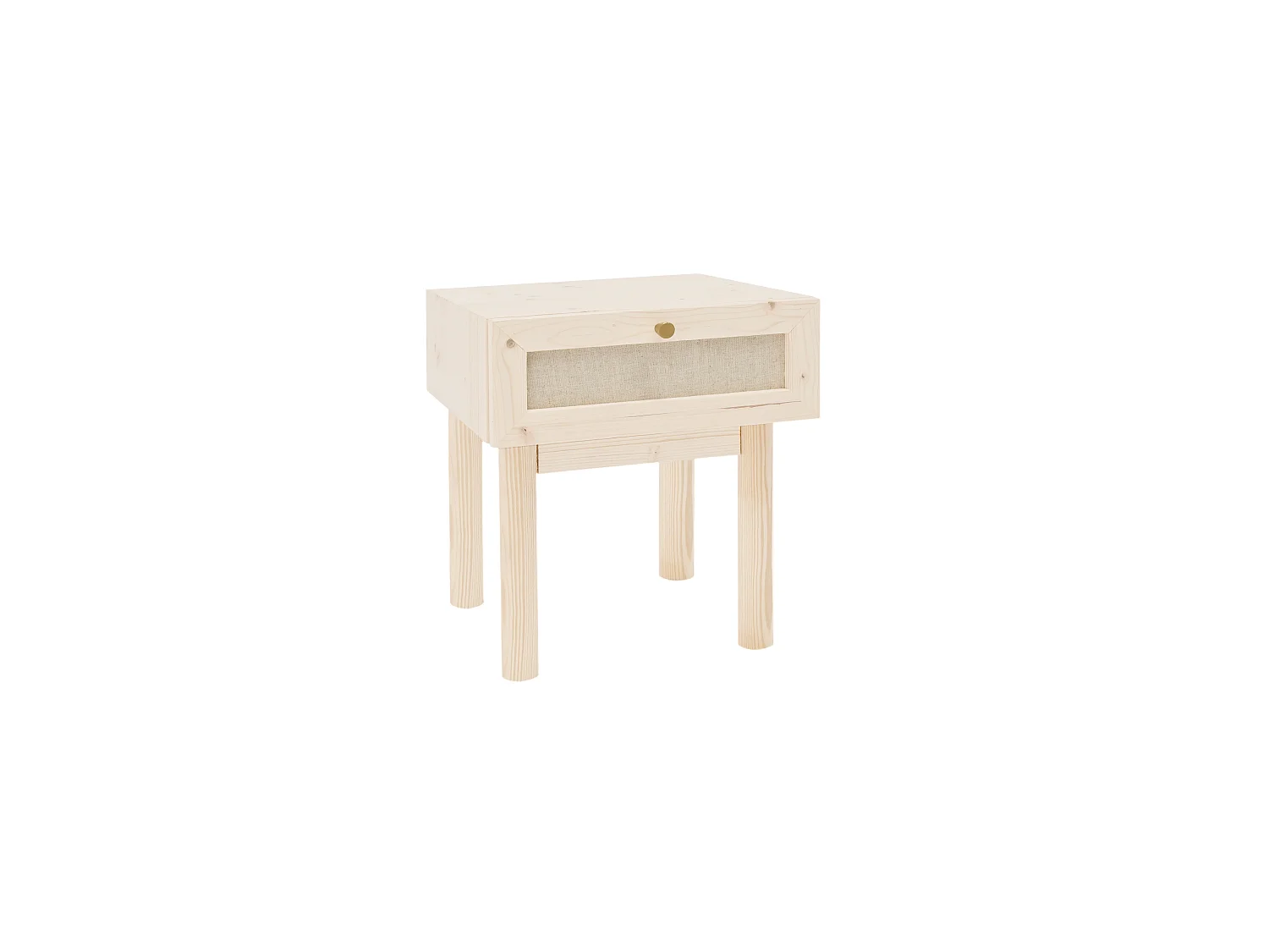 Table de chevet en bois de sapin naturelle 40x45cm - LINEN - DECOWOOD