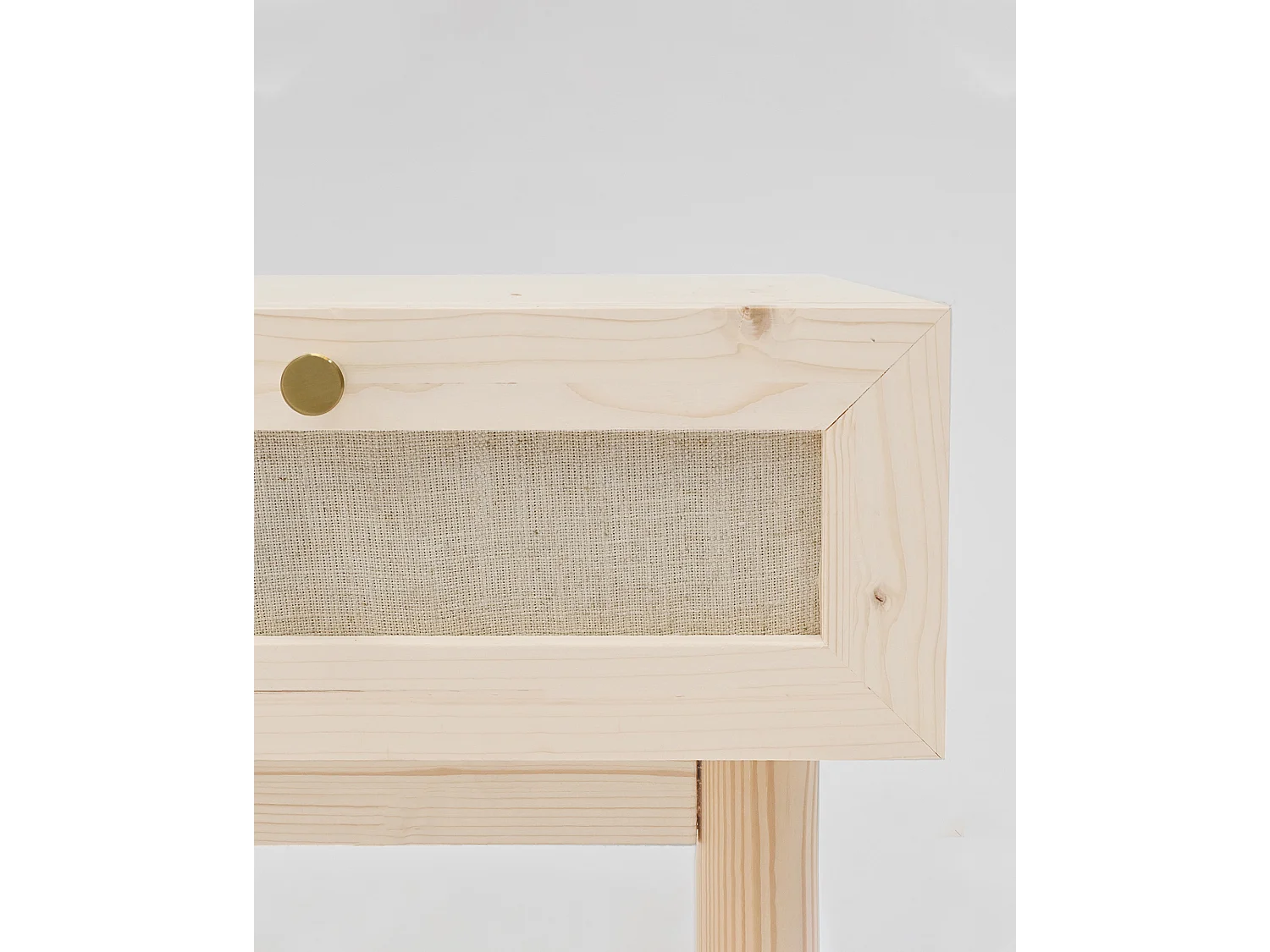 Table de chevet en bois de sapin naturelle 40x45cm - LINEN - DECOWOOD