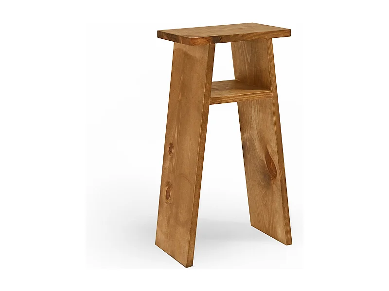 Tavolino in legno massiccio in tono rovere scuro 20x60cm - ARITZ - DECOWOOD