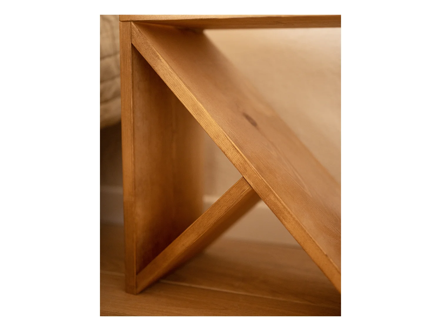 Comodino o ausiliario in legno massello in tono marrone 50x50cm - STOKE - DECOWOOD