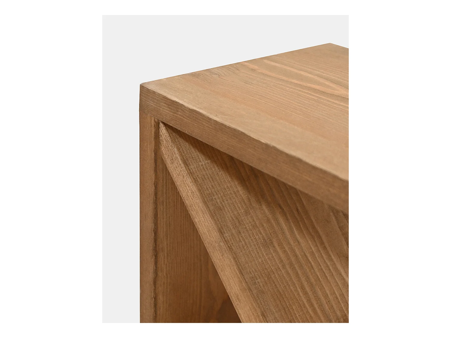 Comodino o ausiliario in legno massello in tono marrone 50x50cm - STOKE - DECOWOOD