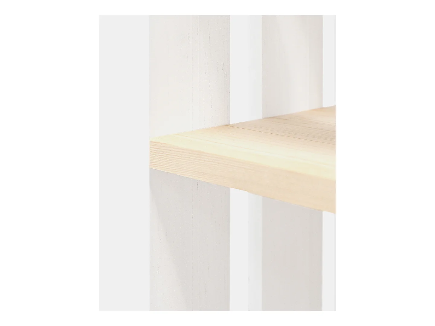 Comodino verticale in legno massello in tono bianco 25,5x66cm - BOX - DECOWOOD