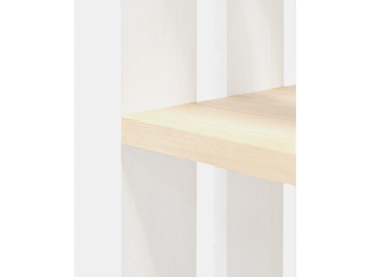 Comodino verticale in legno massello in tono bianco 25,5x66cm - BOX - DECOWOOD