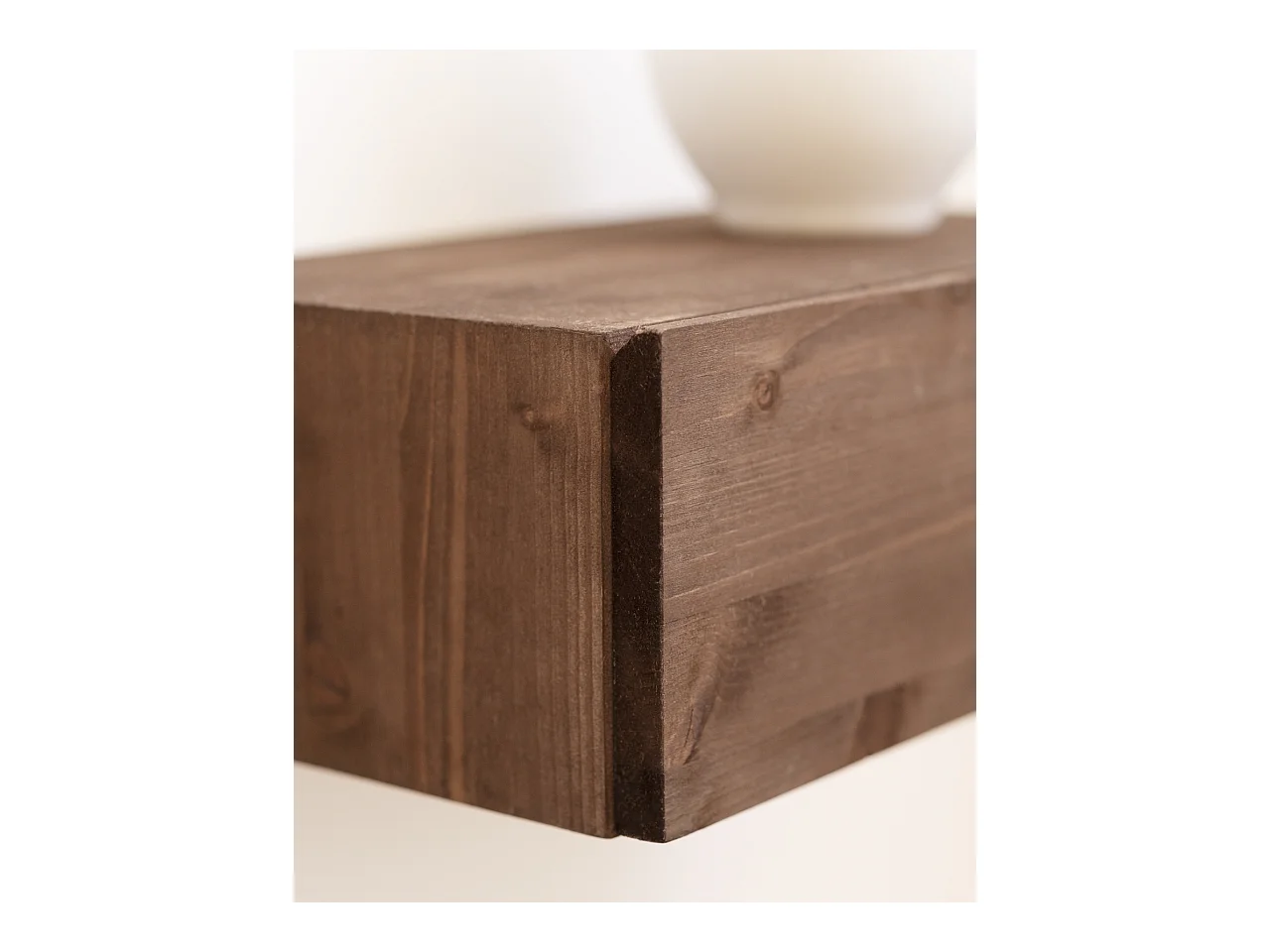 Set 2 comodini 1 cassetto in legno massello tono noce 40x15x25cm - INGRID - DECOWOOD