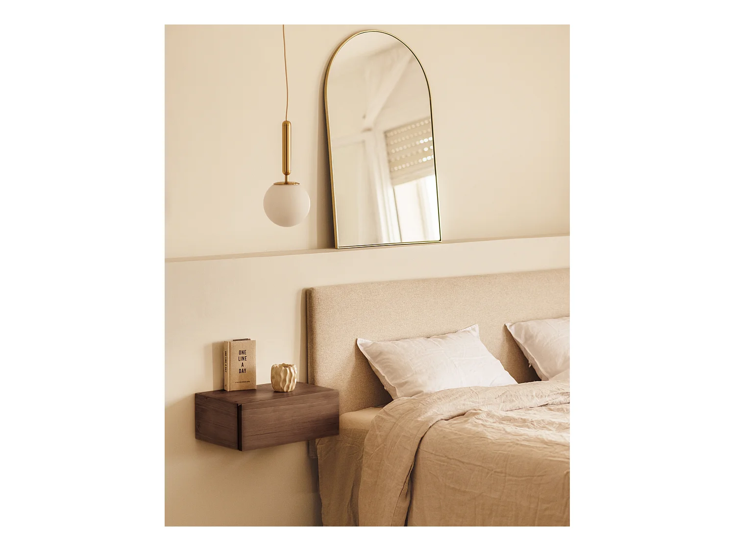 Set 2 comodini 1 cassetto in legno massello tono noce 40x15x25cm - INGRID - DECOWOOD