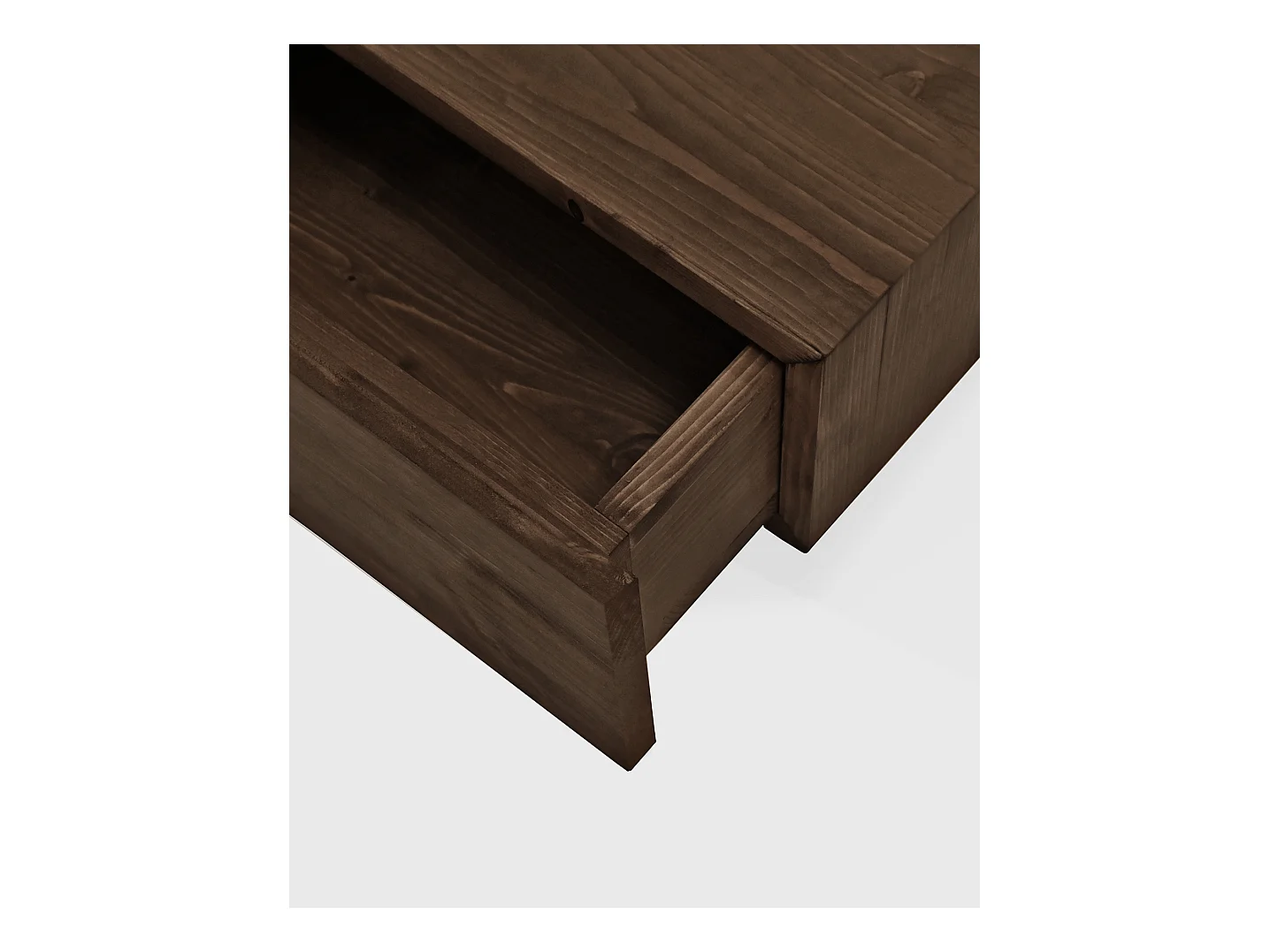 Set 2 comodini 1 cassetto in legno massello tono noce 40x15x25cm - INGRID - DECOWOOD