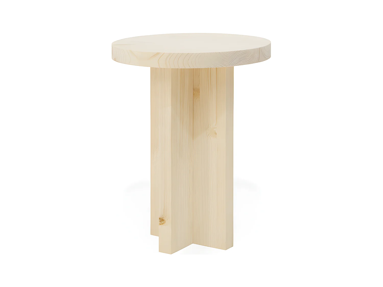 Mesita de noche redonda de madera de abeto Decowood en color natural de 45x35cm - TOKYO - DECOWOOD