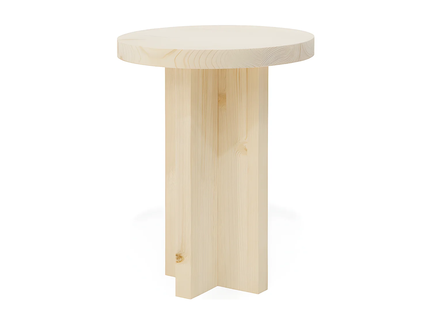 Mesita de noche redonda de madera de abeto Decowood en color natural de 45x35cm - TOKYO - DECOWOOD