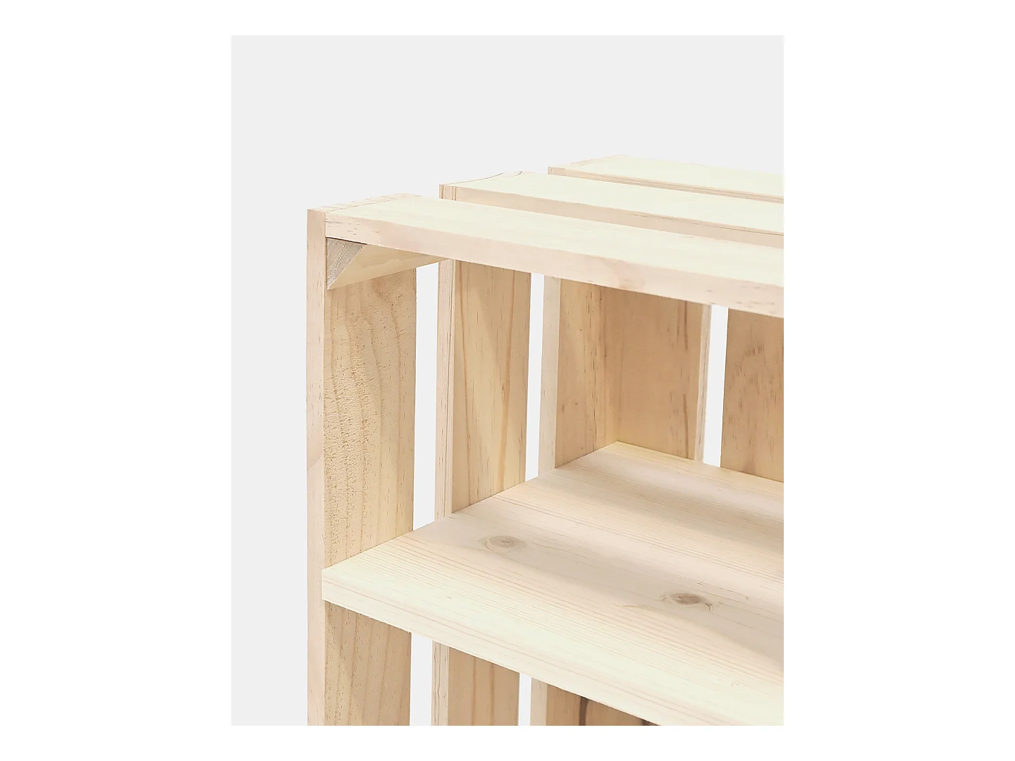 Comodino verticale in legno massello in tono naturale 25,5x66cm - BOX - DECOWOOD