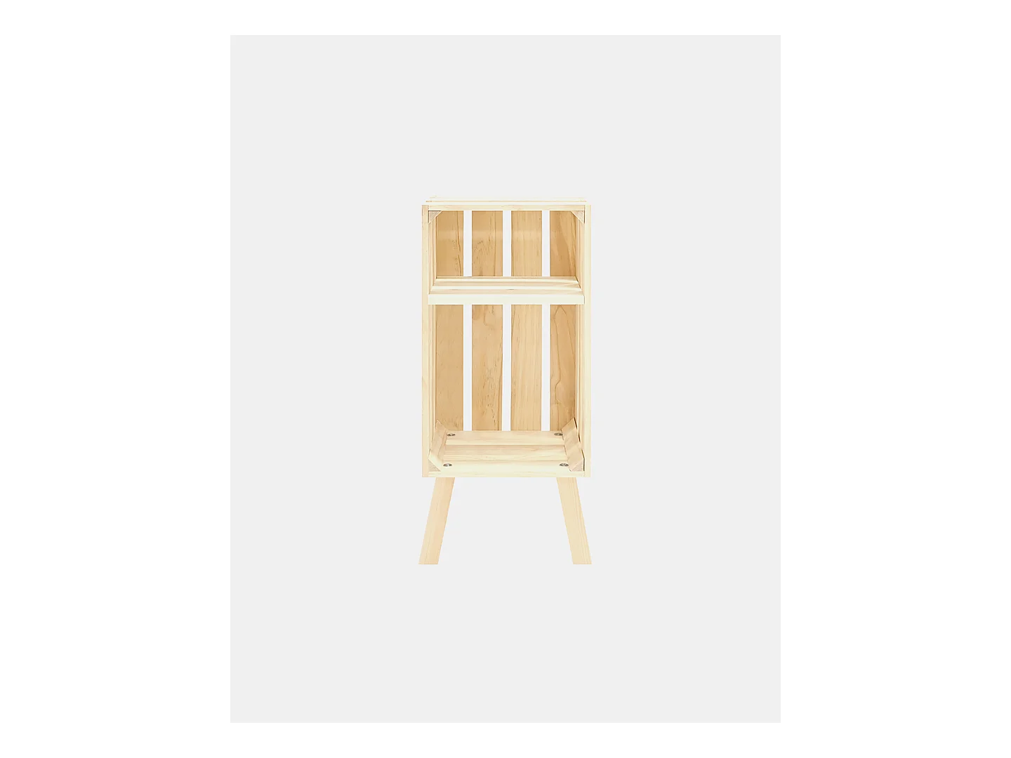 Comodino verticale in legno massello in tono naturale 25,5x66cm - BOX - DECOWOOD