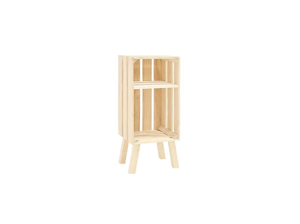 Table de chevet en bois de pin verticale naturelle 25,5x66cm - BOX - DECOWOOD