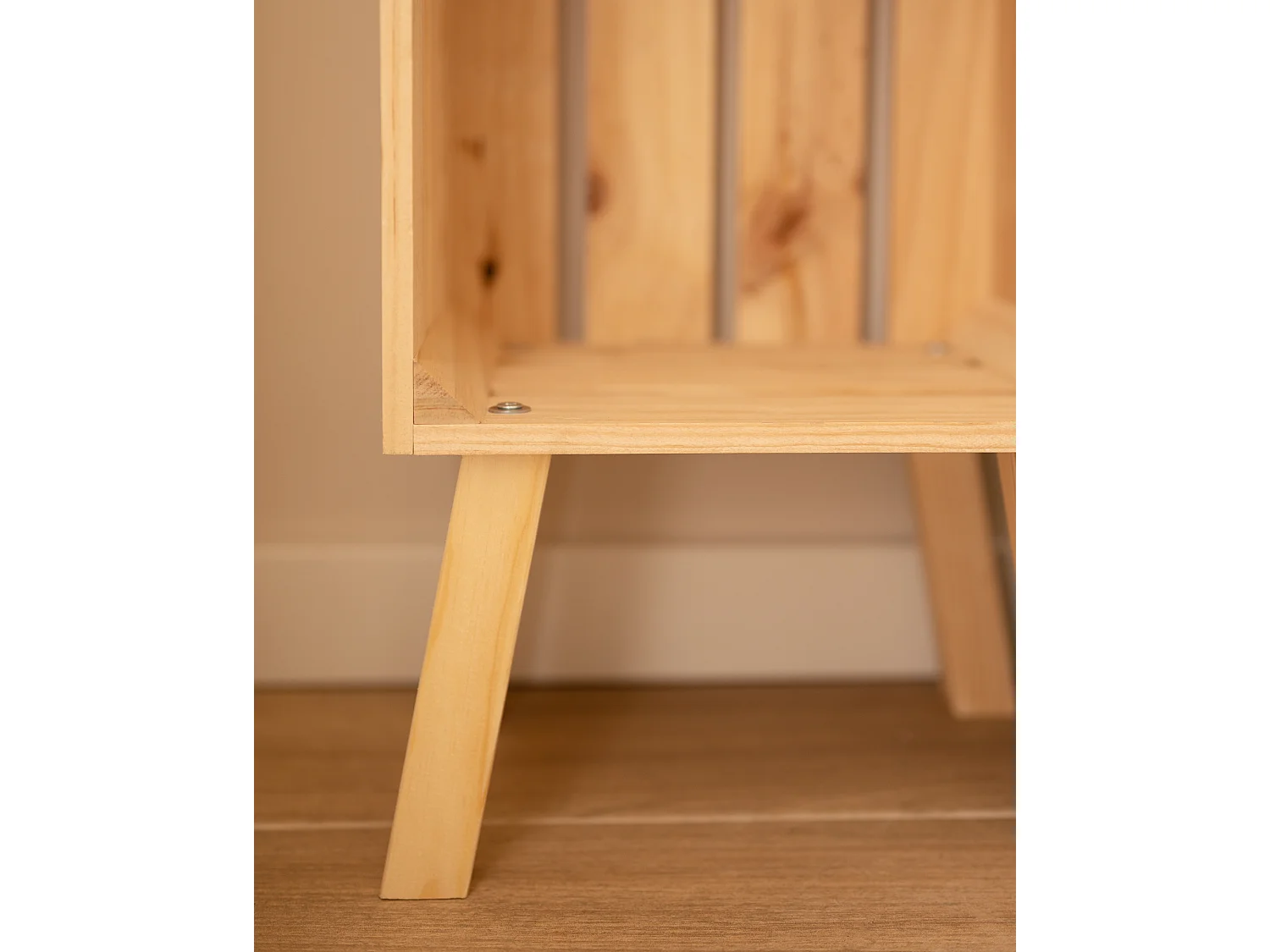 Table de chevet en bois de pin verticale naturelle 25,5x66cm - BOX - DECOWOOD