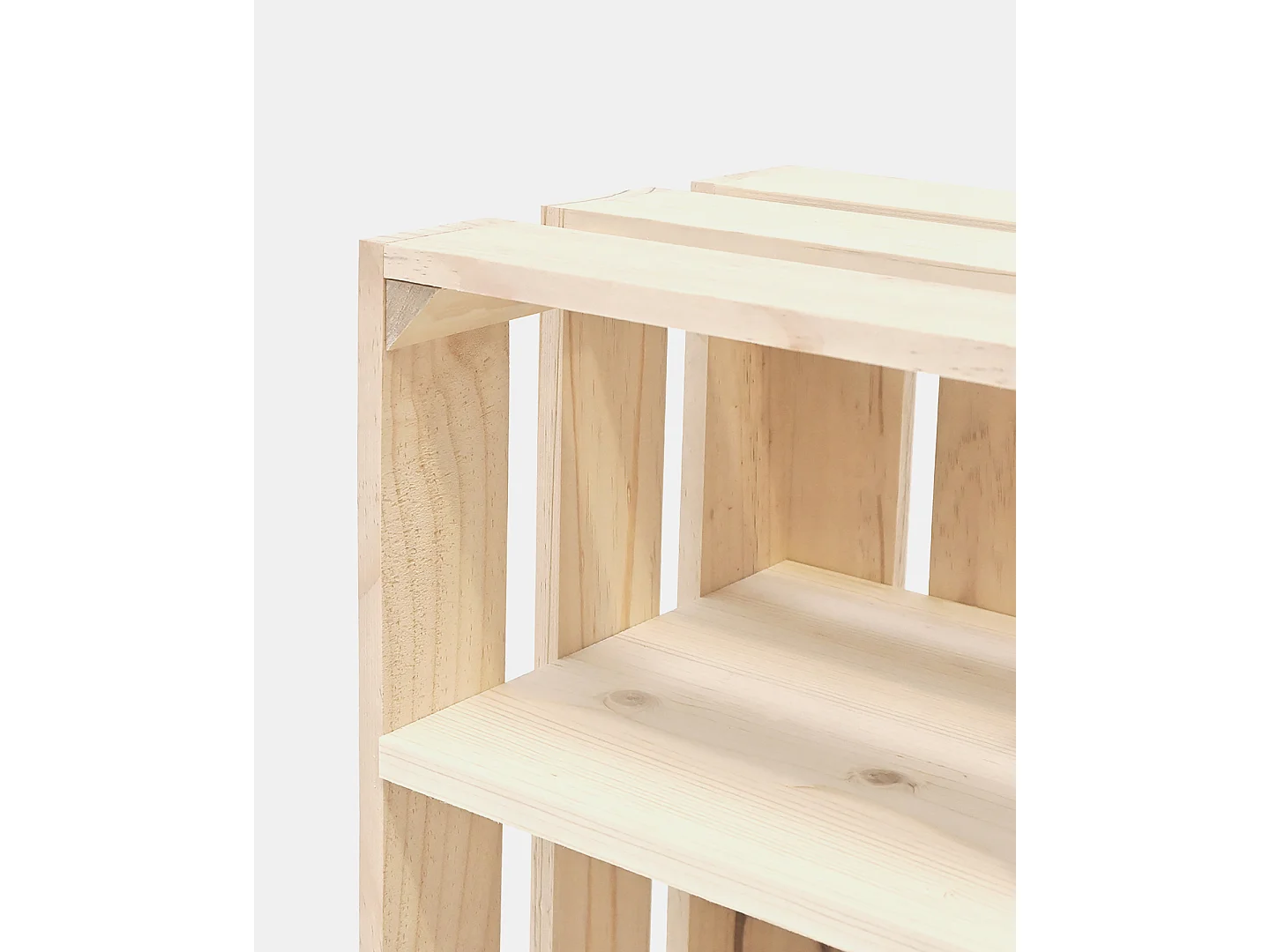 Table de chevet en bois de pin verticale naturelle 25,5x66cm - BOX - DECOWOOD