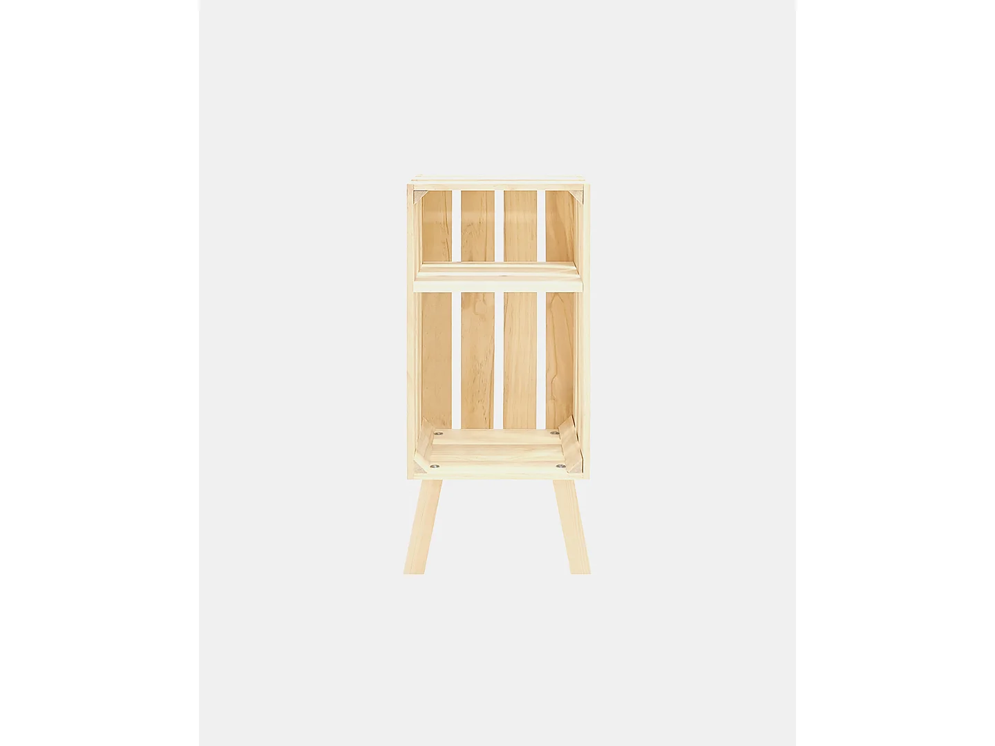 Table de chevet en bois de pin verticale naturelle 25,5x66cm - BOX - DECOWOOD