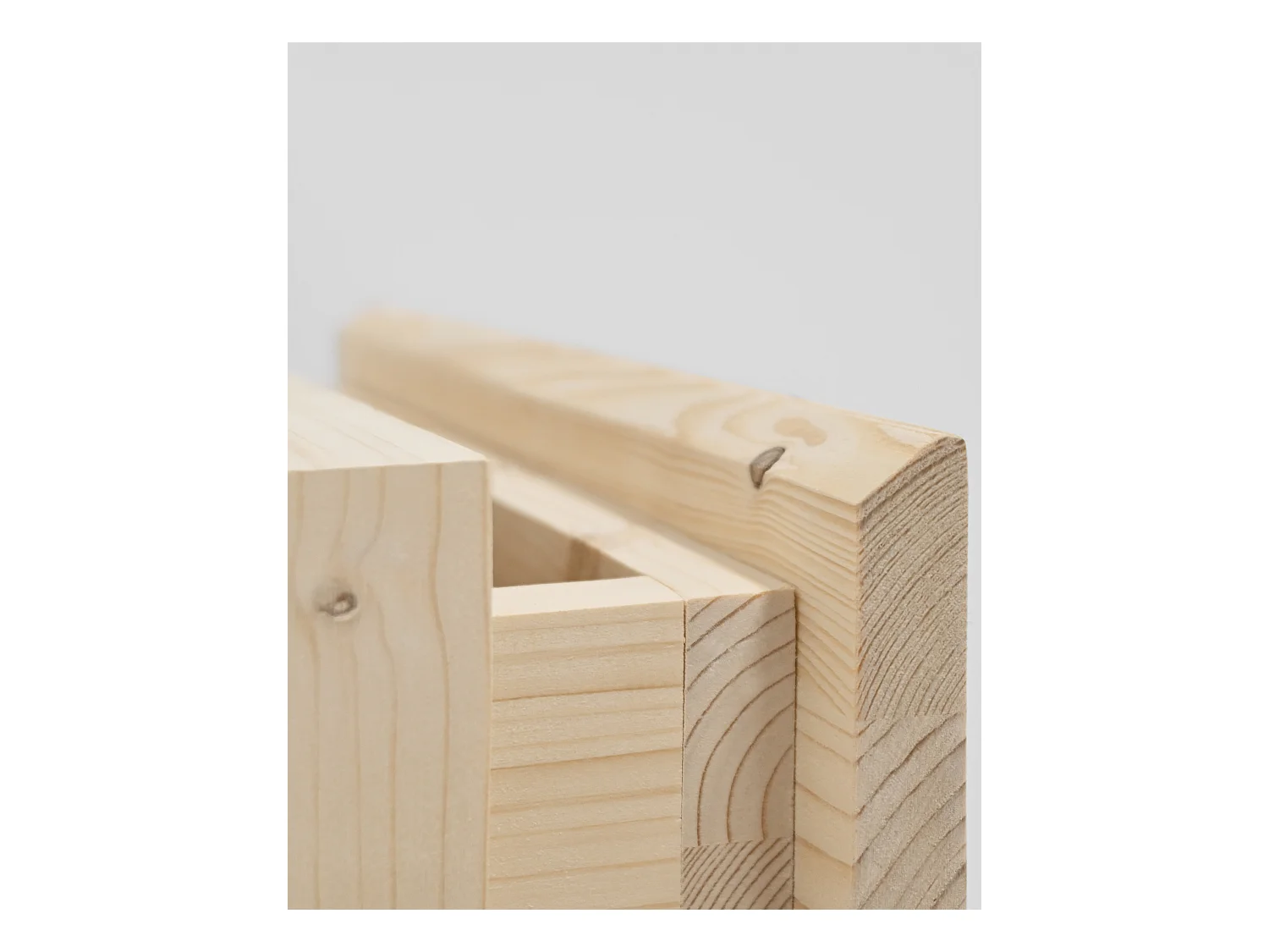 Kit de 2 mesitas de noche de pared de madera de abeto Decowood con cajón en color natural de 40x15cm - INGRID - DECOWOOD