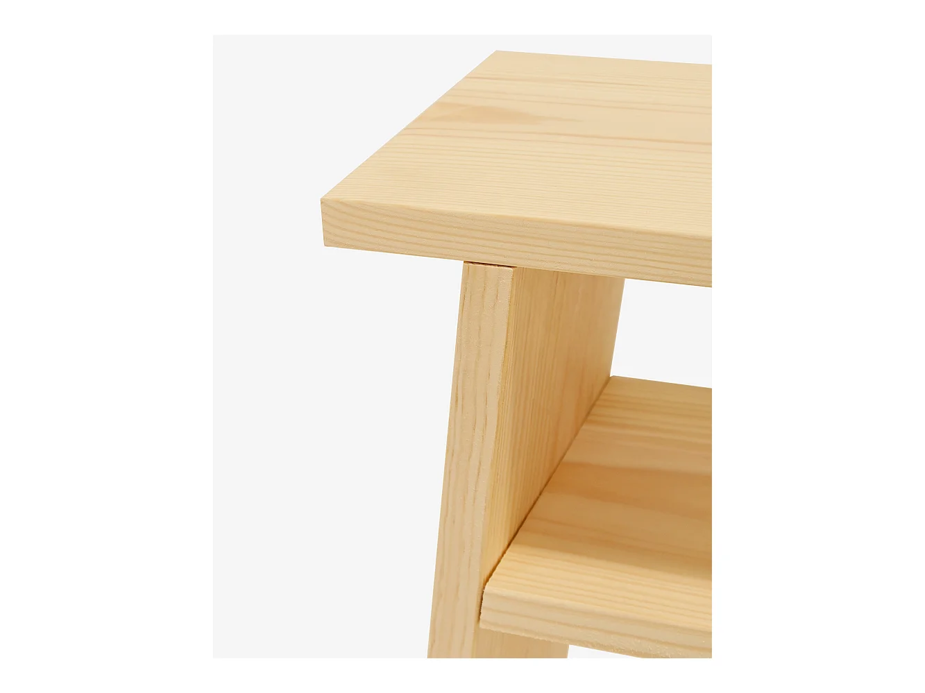 Mesita de noche de madera maciza en tono natural de 20x60cm - ARITZ - DECOWOOD