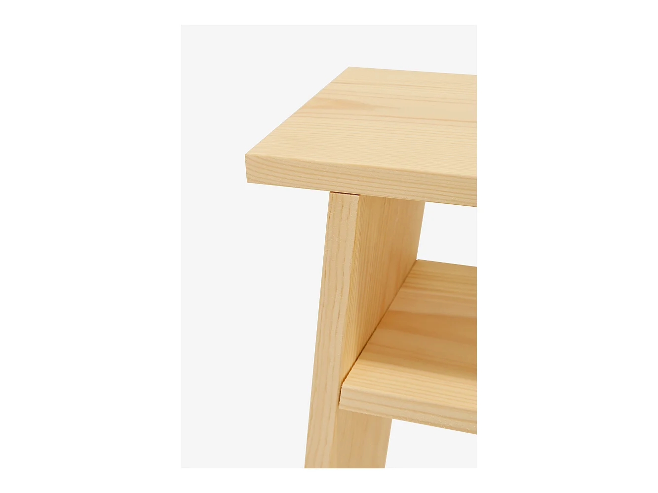 Mesita de noche de madera maciza en tono natural de 20x60cm - ARITZ - DECOWOOD