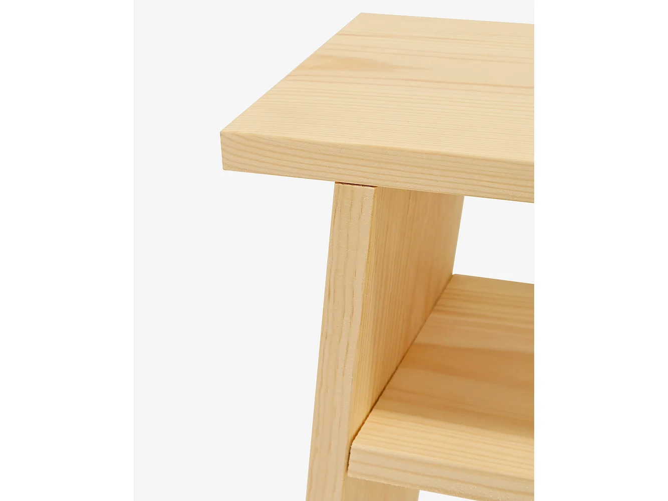 Mesita de noche de madera maciza en tono natural de 20x60cm - ARITZ - DECOWOOD