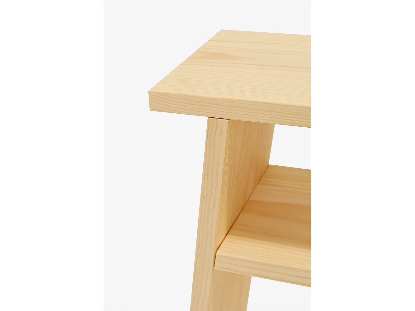 Mesita de noche de madera maciza en tono natural de 20x60cm - ARITZ - DECOWOOD