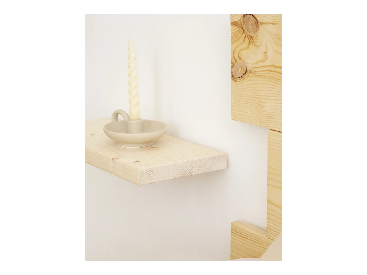 Comodino in legno massello in tono naturale 45x3,2cm - HAK - DECOWOOD