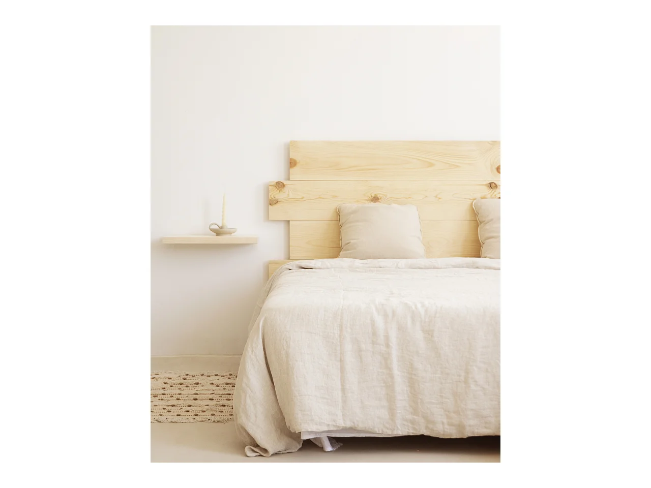 Comodino in legno massello in tono naturale 45x3,2cm - HAK - DECOWOOD