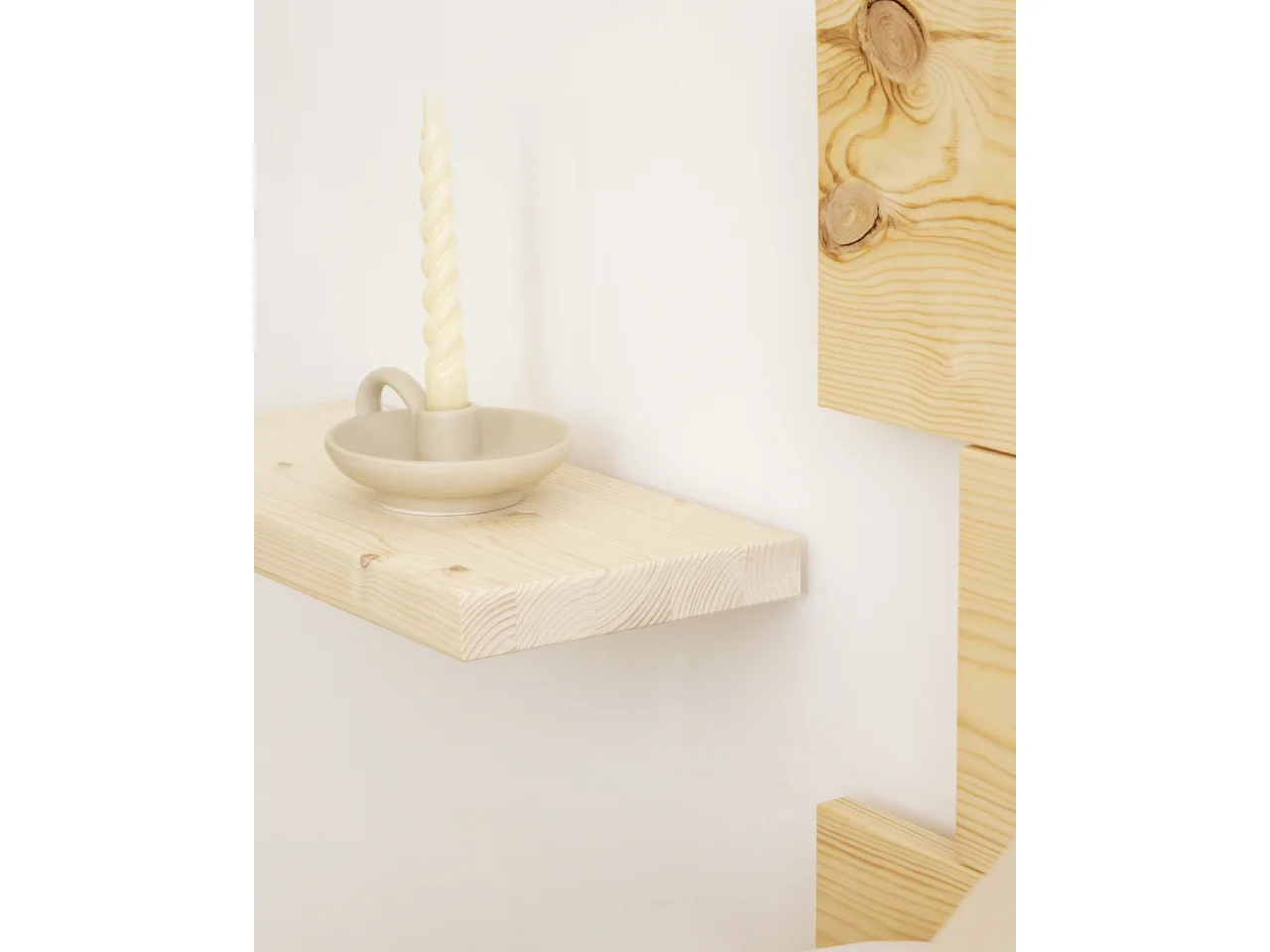 Table de chevet en bois de sapin naturelle 45x3,2cm - HAK - DECOWOOD