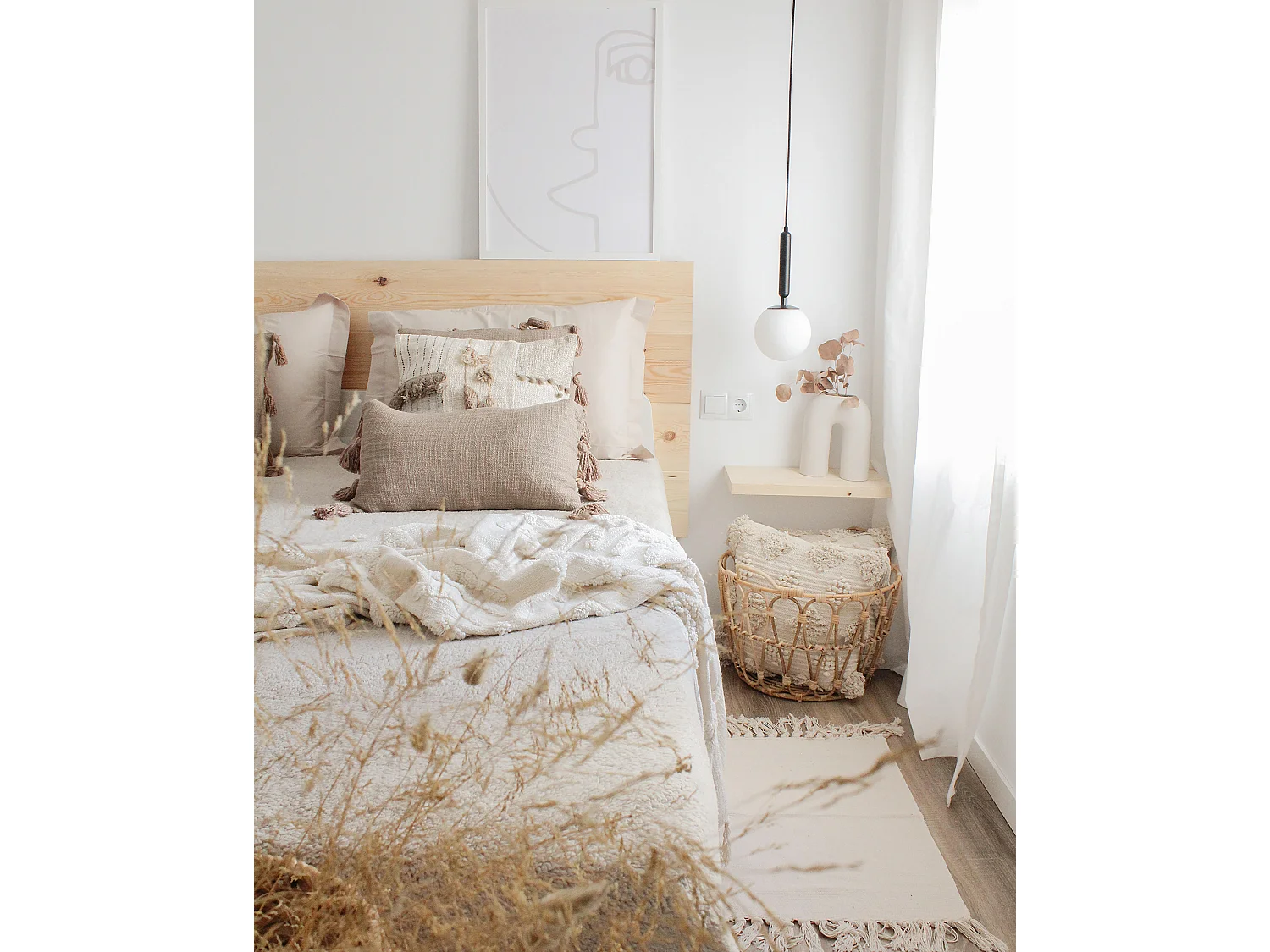 Table de chevet en bois de sapin naturelle 45x3,2cm - HAK - DECOWOOD