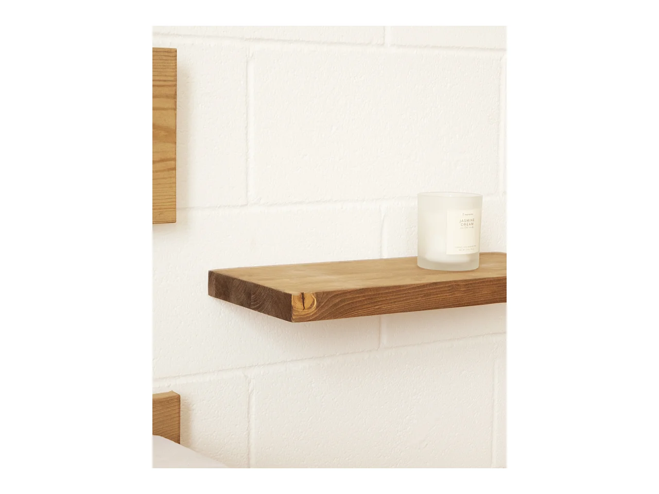 Mesita de noche de pared de madera de abeto Decowood en color roble oscuro de 45x3,2cm - HAK - DECOWOOD