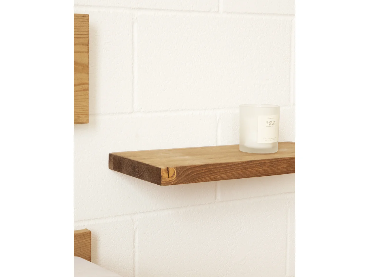 Mesita de noche de pared de madera de abeto Decowood en color roble oscuro de 45x3,2cm - HAK - DECOWOOD