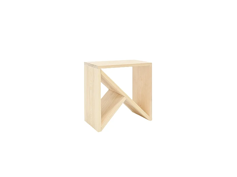 Table d'appoint en bois de pin naturelle 40x40cm - STOKE - DECOWOOD