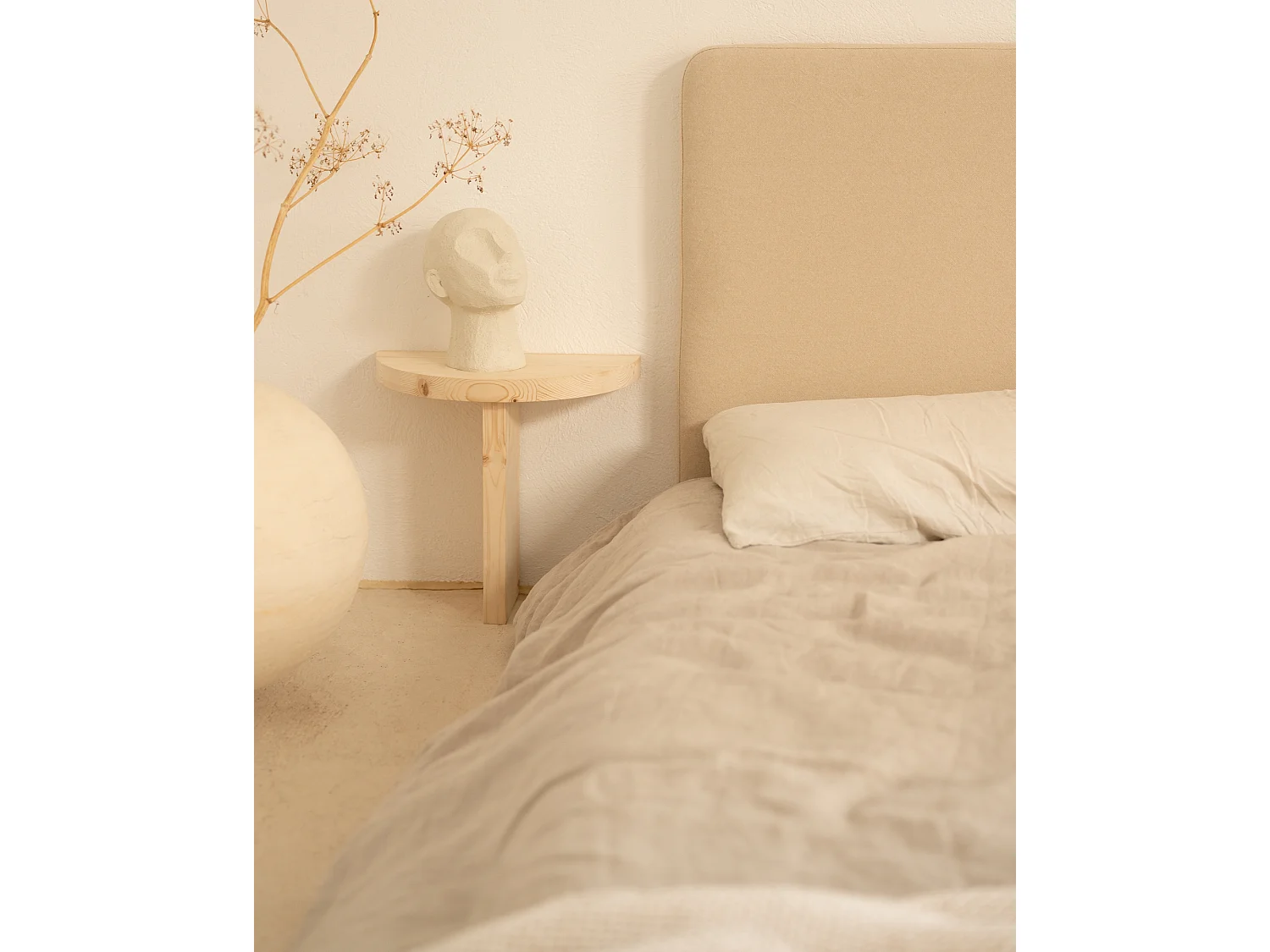 Table de chevet flottante en bois de sapin naturel 27x40cm - TOKYO - DECOWOOD