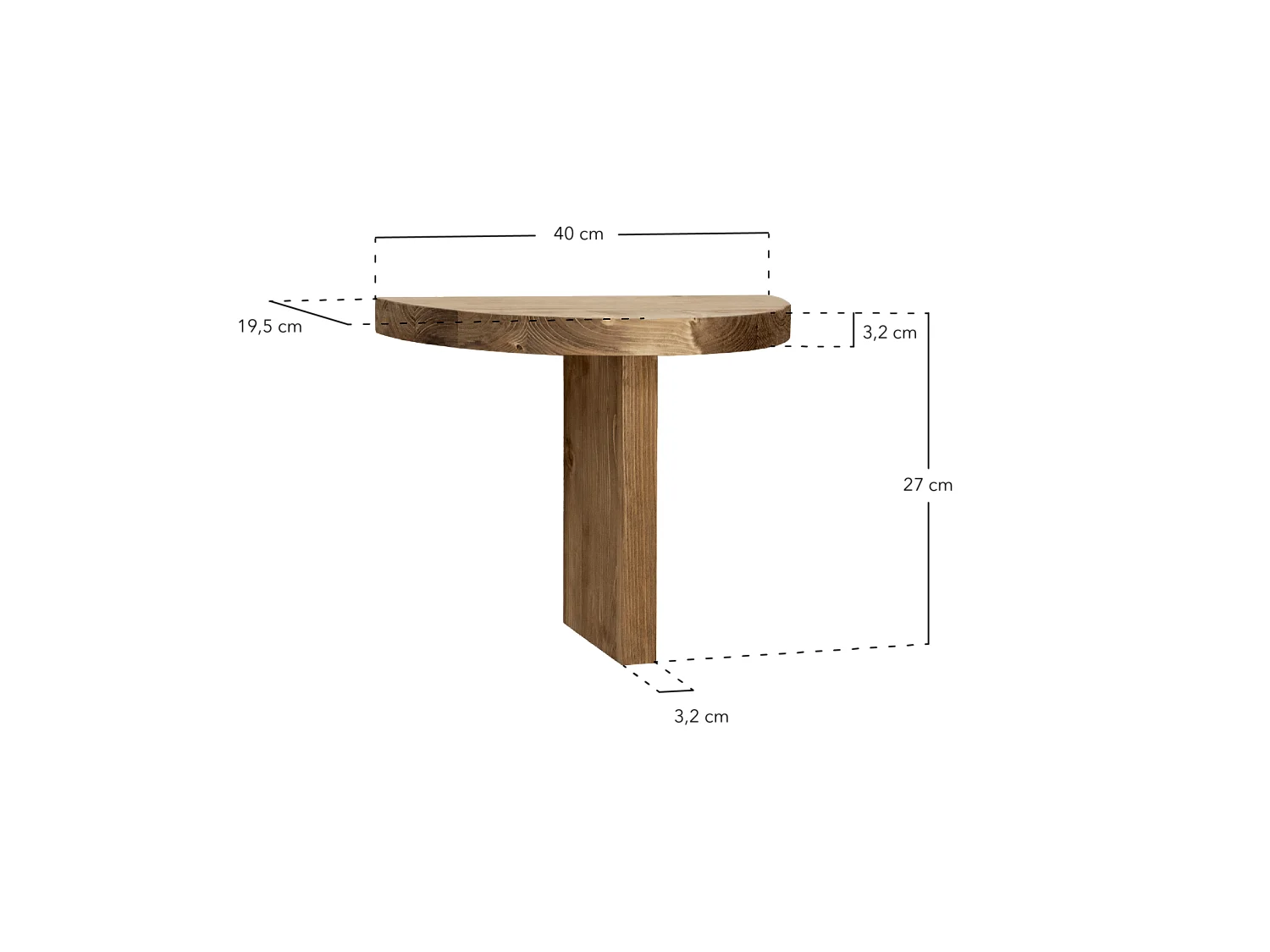 Table de chevet flottante en bois de sapin naturel 27x40cm - TOKYO - DECOWOOD